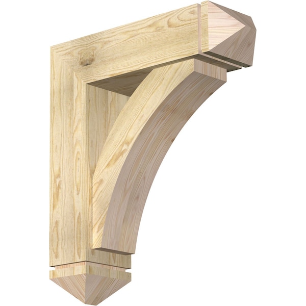 Ekena Millwork Thorton Arts and Crafts Rough Sawn Bracket w/ Offset Brace, Douglas Fir, 8"W x 28"D x 32"H BKT0806X28X32THR03RDF - main